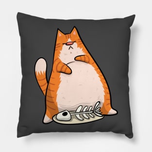 Ginger Lazy Cat T-Shirt Pillow