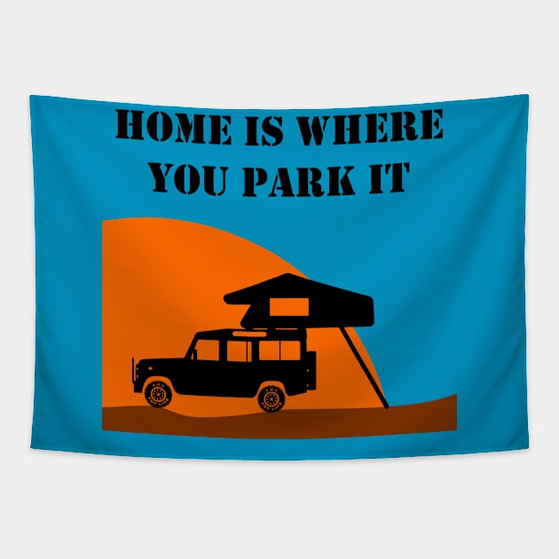 Home Is Where You Park It - Defender Tapestry by FourByFourForLife