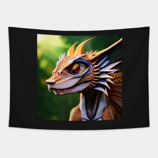 Gold and White Scaled Jungle Dragon Tapestry