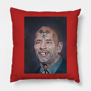 The Rock | Dwayne Johnson Painting | Cool Face Tattoos | Wrestler Oil Portrait | by tyler tilley Pillow