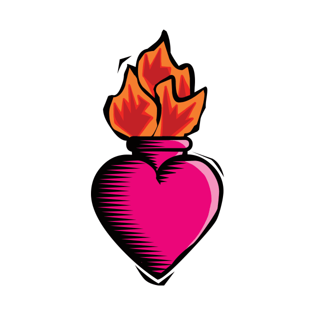 Heart Vase with Fire by PsychicCat