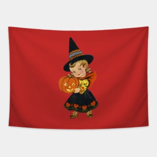 Halloween The Cute Witch Tapestry