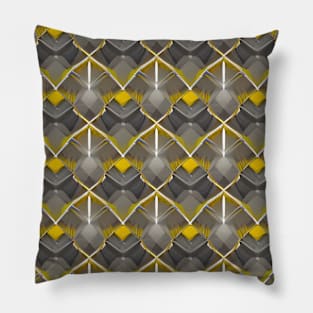 Yellow Grey Geometric Pillow