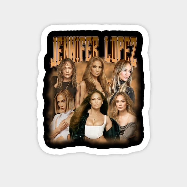 RETRO VINTAGE JENNIFER LOPEZ BOOTLEG STYLE Magnet by Archer Expressionism Style