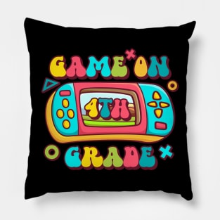 Gamer Back To School Funny Game On 4th Grade Kids Boys Pillow