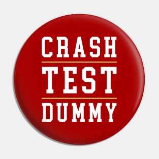 Crash Test Dummy Yellow White Light Text with Yellow Line Separated Pin