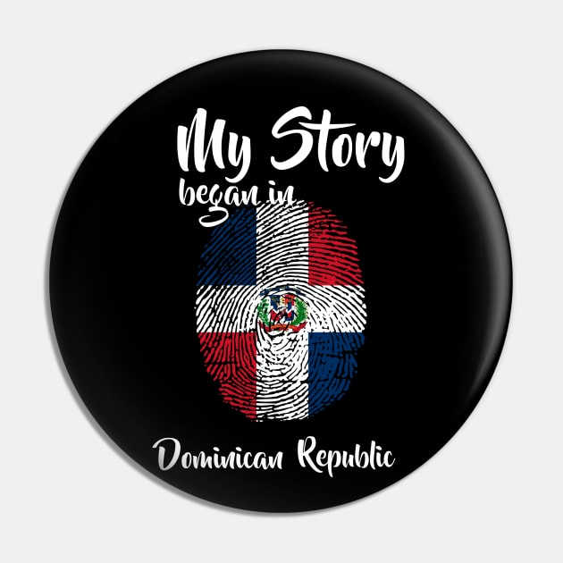 Dominican republic Flag Fingerprint My Story DNA Santo Domrep Pin by Your Culture & Merch