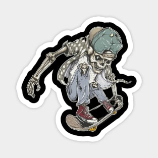 Skateboard skeleton background Magnet