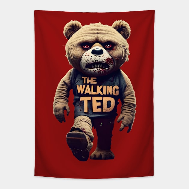 The Walking Ted Tapestry by TooplesArt