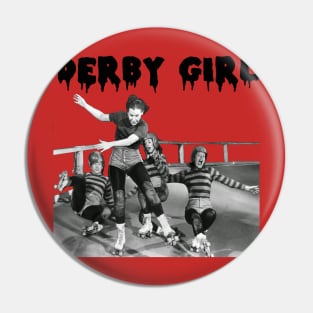 DERBY GIRL ROLLERSKATE VINTAGE ROLLERDERBY gerry murray Pin