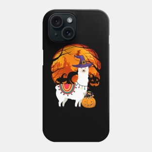 Llama pumpkin witch Phone Case