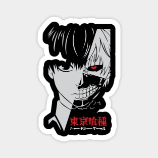 Kaneki Half Mask Tokyo Ghoul Greyscale Magnet