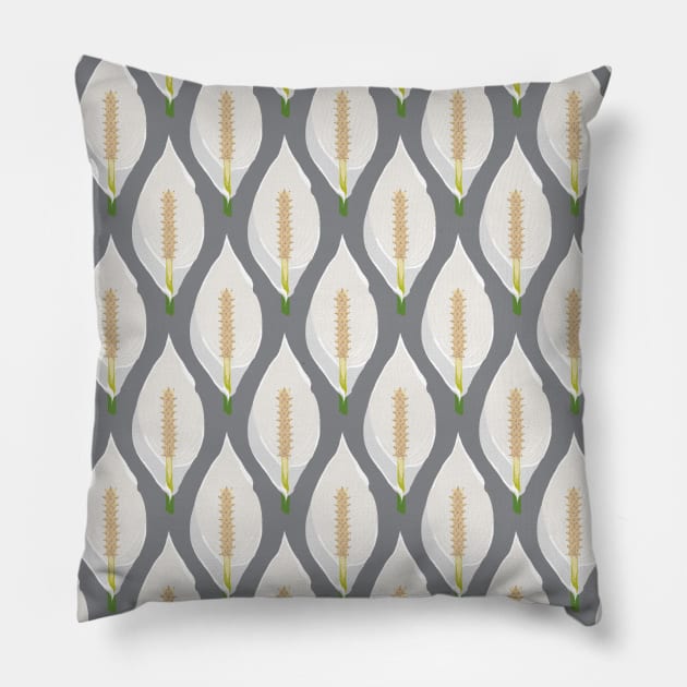 Peace Lily Pillow by crumpetsandcrabsticks