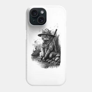 Cat Fishing Painting Phone Case