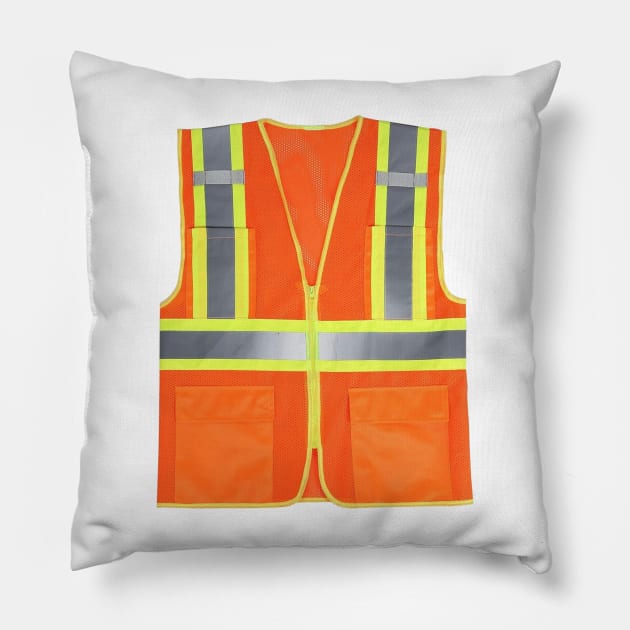 ORANGE SAFETY VEST Pillow by Cult Classics