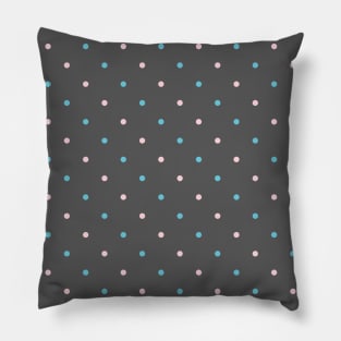gray with pink and blue dots Pillow