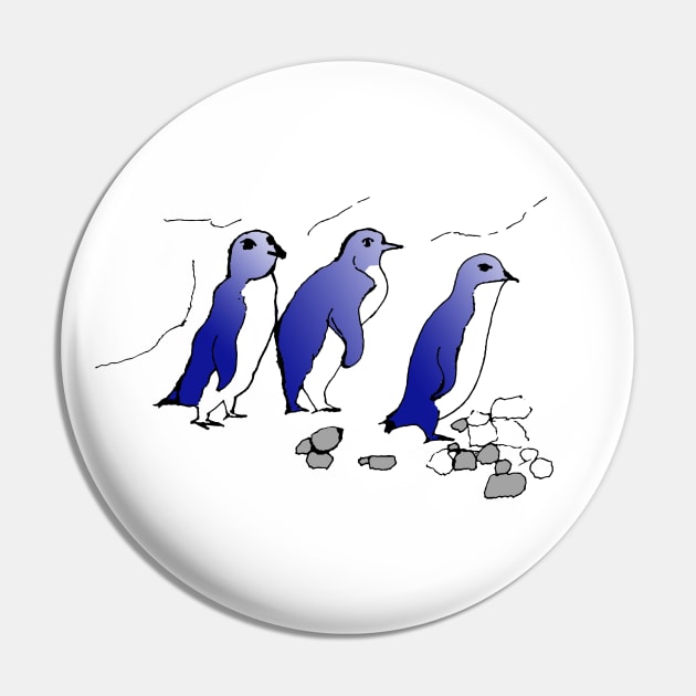 Fairy Penguin Australian Penguin Lover cute Little Penguin Family Pin by Artstastic