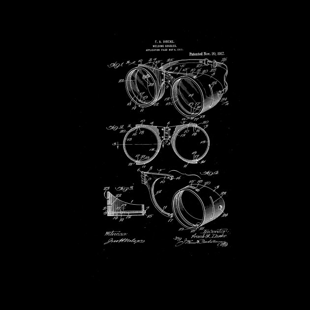 Welding Goggles Vintage Patent Drawing by TheYoungDesigns