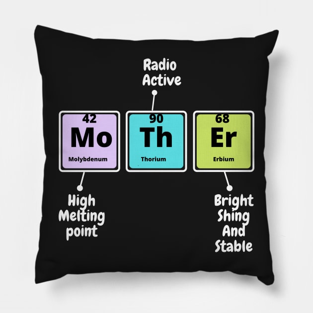Womens Mother Periodic T-SHIRT , Funny Chemistry SHIRT ,Gifts for Women Men Pillow by Pop-clothes