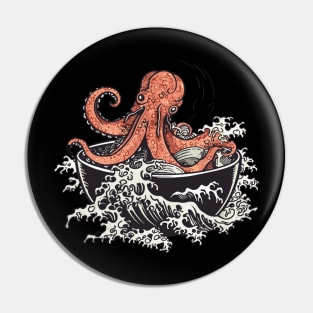 Octopus Ramen Bowl Japanese Style Pin