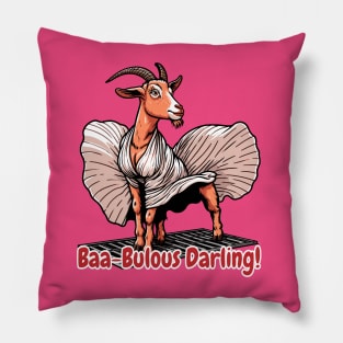 Goat Elegance – The Iconic Fluttering Dress Illustration Pillow