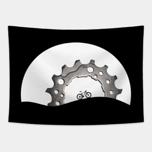 Mountain Bike Chain Ring Setting Sun Tapestry