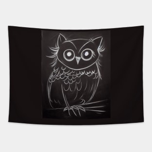 Cute Owl Drawing Tapestry