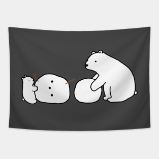 Polar Bear and Snowman Tapestry