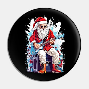 Santa Claus Playing Guitar Pin