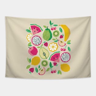 Paper cut geo fruits // print Tapestry