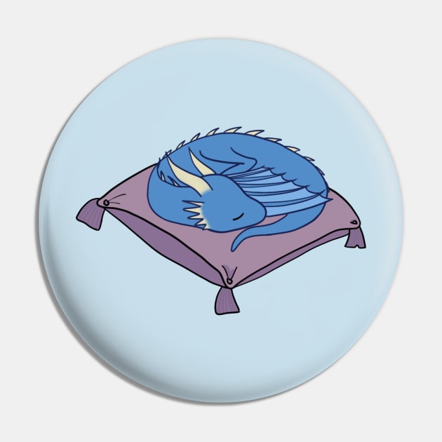 Cute blue dragon on cushion Pin by ballooonfish