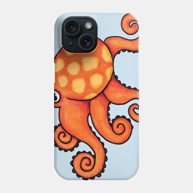 happy octopus Phone Case by Parakeet Moon