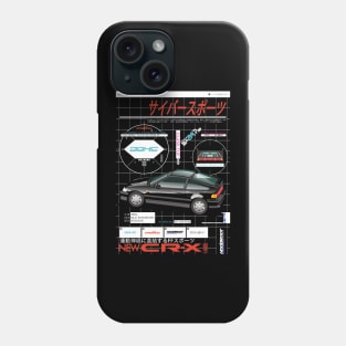 CRX CIVIC ARTWORK black Phone Case