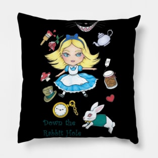 Down the rabbit hole Pillow