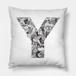 Floral Letter Y Pillow