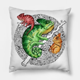 Chameleon Doodle Pillow