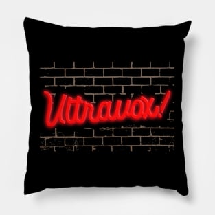 Ultravox ))(( Retro New Wave Neon Fan Art Pillow