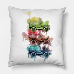 Jeep 3 splash art Pillow