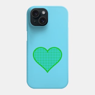 Green and Blue Gingham Heart Phone Case