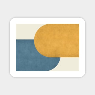 Half Circle Colorblock - Gold Blue and White Magnet