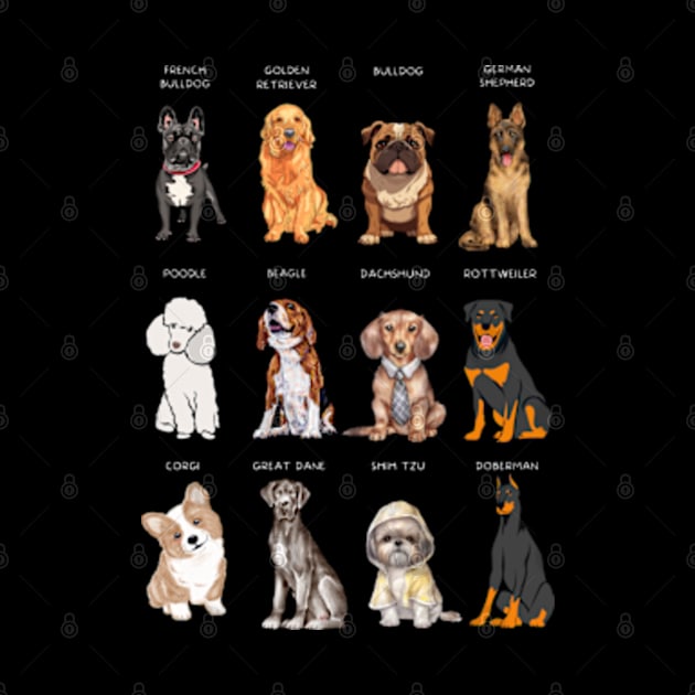 dog breeds by Pawfect Designz