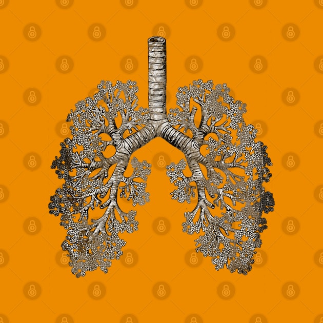 Lung Anatomy art, Cancer Awareness by Collagedream