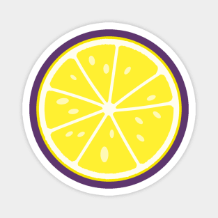 Slice of Lemon. Sliced yellow ripe lemon. Magnet