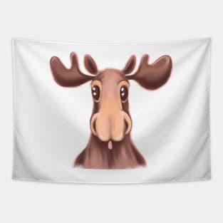 Cute Moose Drawing Tapestry