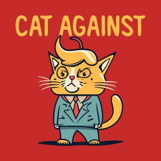 Funny Ilustration Orange Cats Against Trump T-Shirt
