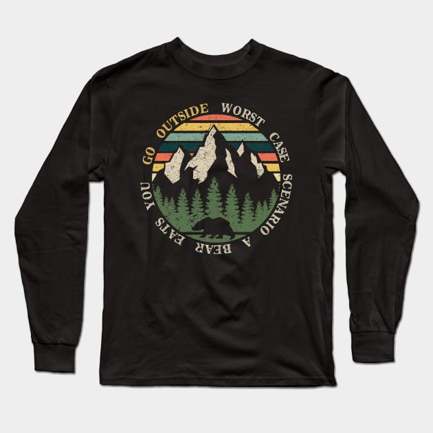 Funny Go Camping Worst Case Scenario A Bear Eats You Tshirt Funny Go Camping Worst Case Scenario A Bear Eats You Tshirt