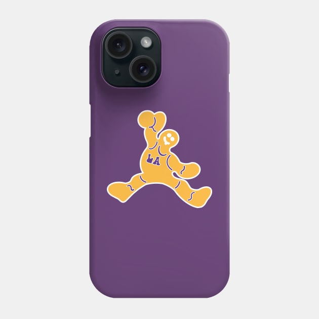 Jumping LA Lakers Gingerbread Man Phone Case by Rad Love