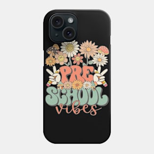 Preschool Vibes Retro Groovy Daisy Back To School Funny Teacher Girls Phone Case