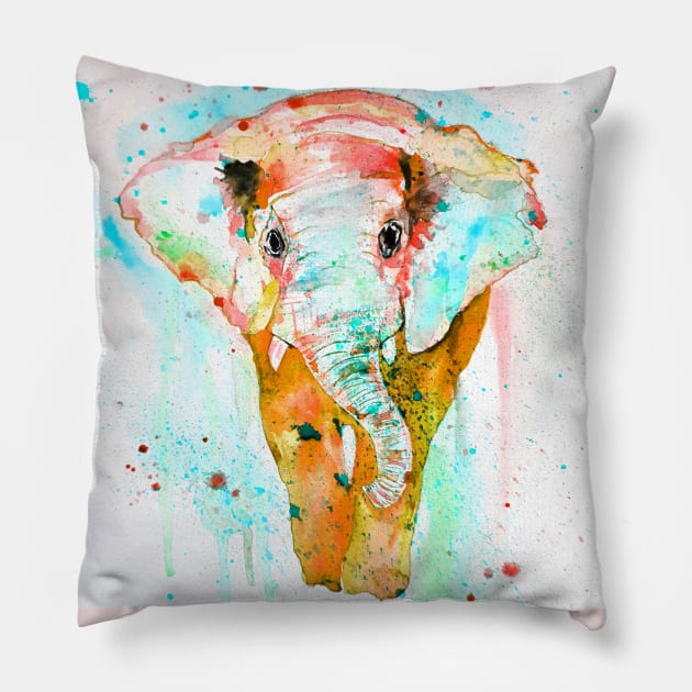 Colorful Elephant Pillow by Luba_Ost