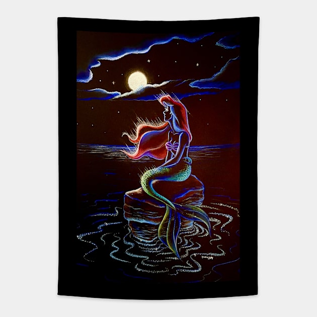 World Above - Night Tapestry by amadeuxway